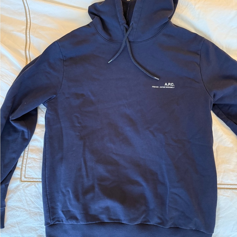 A.P.C. logo-print cotton hoodie - medium